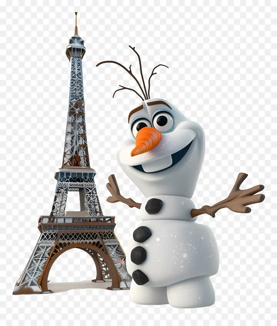 Congelés Olaf，Tour Eiffel PNG