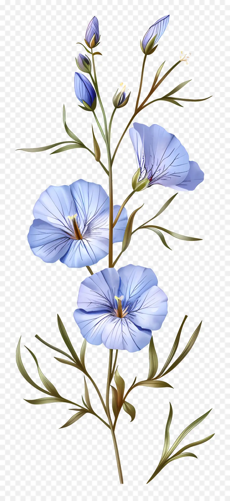 Lin Bleu Vivace，Fleurs Bleues PNG