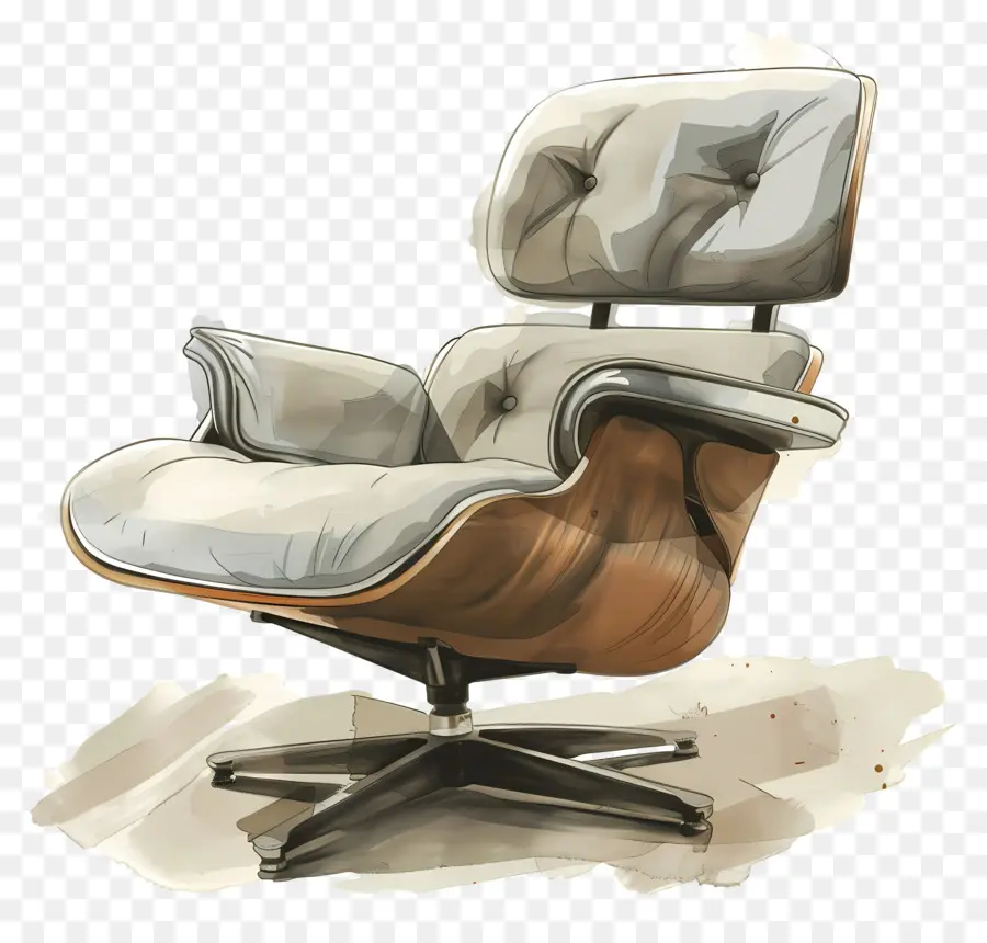 Chaise Lounge Eames，Tapisserie Gris PNG