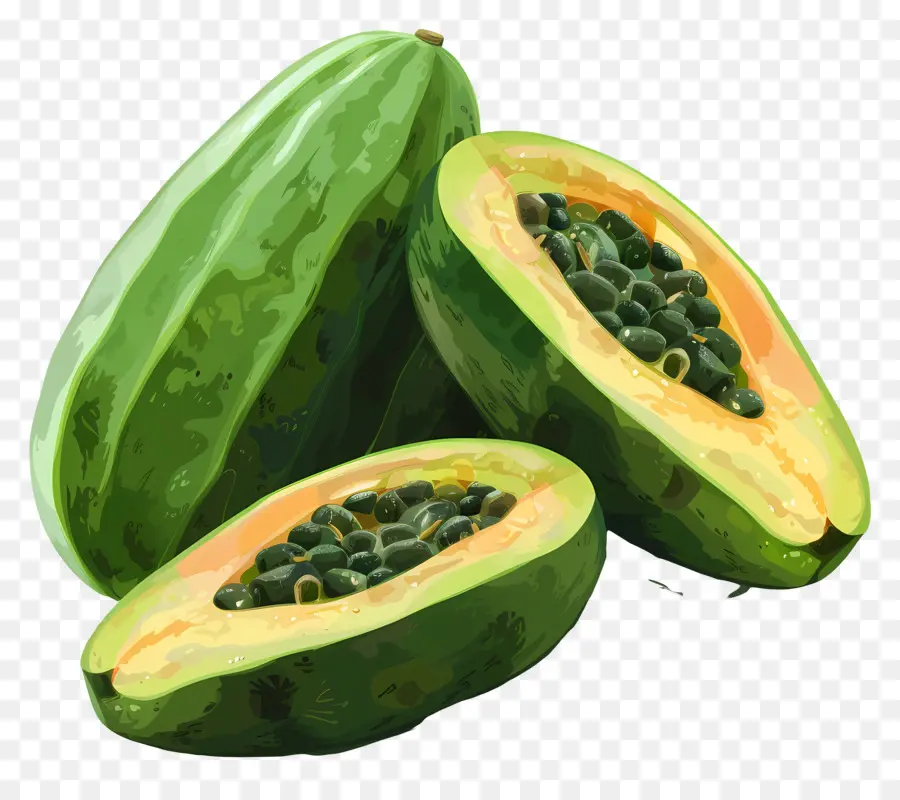 De La Papaye Verte，Fruit De La Patte PNG