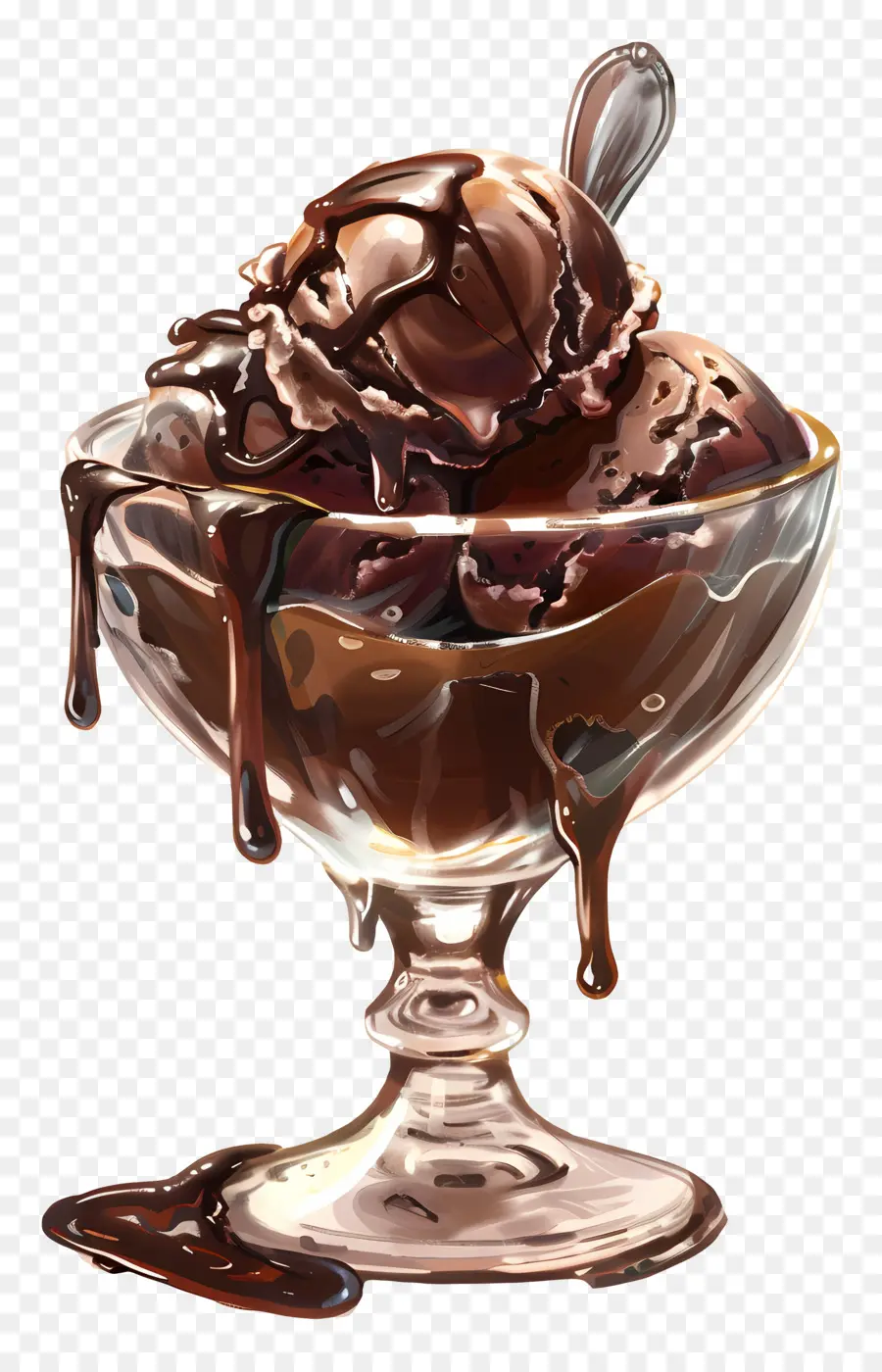 Crème Glacée Au Chocolat，Dessert PNG