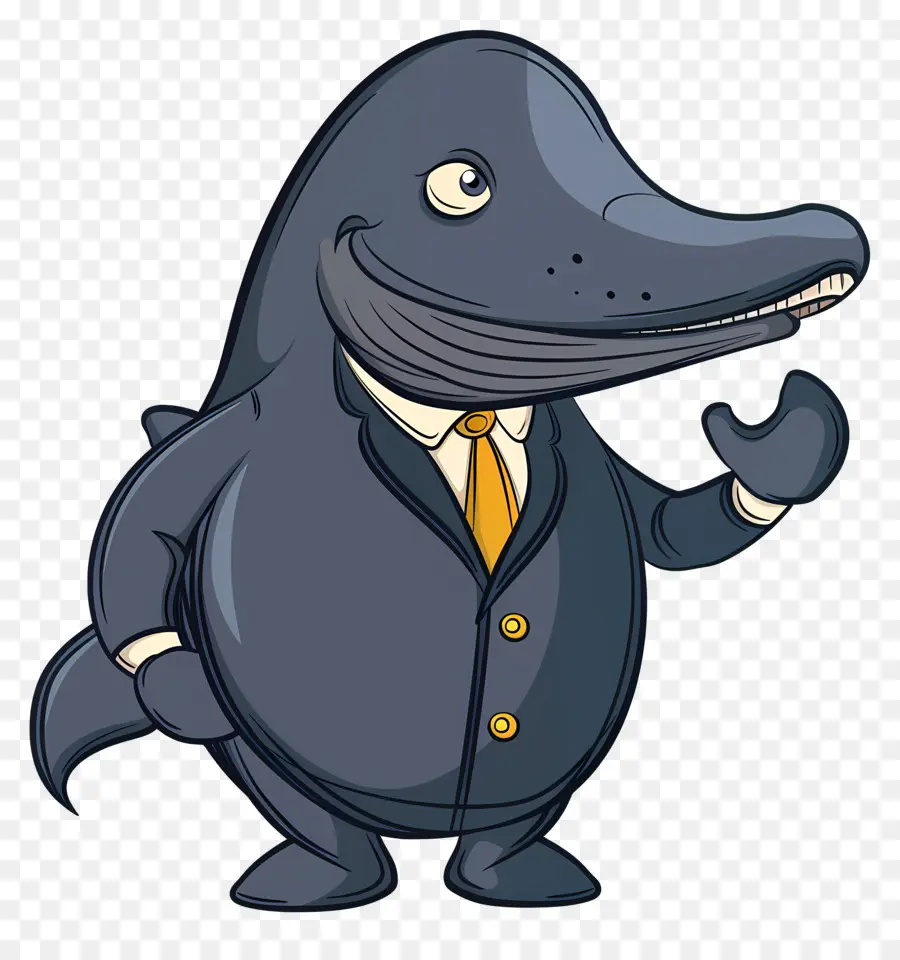 Dessin Animé De Baleine，Baleine De Dessin Animé En Costume PNG