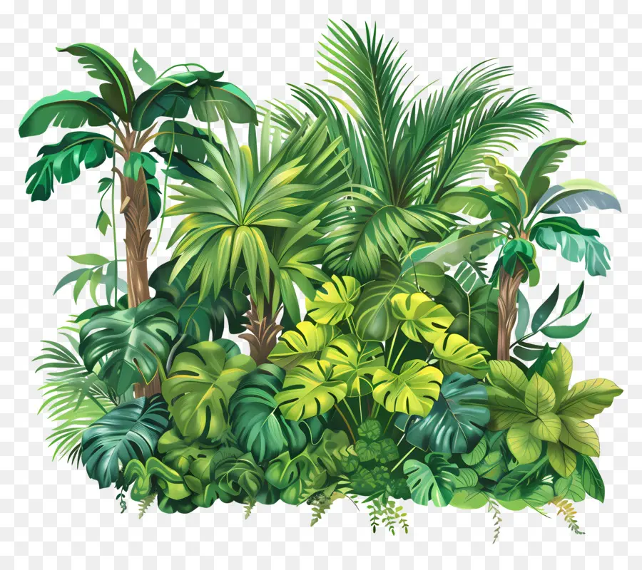 Végétation Luxuriante，La Jungle Tropicale PNG
