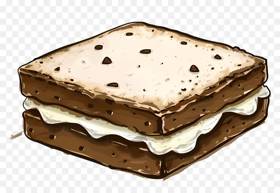 Sandwich à La Crème Glacée，Sandwich Aux Pépites De Chocolat PNG