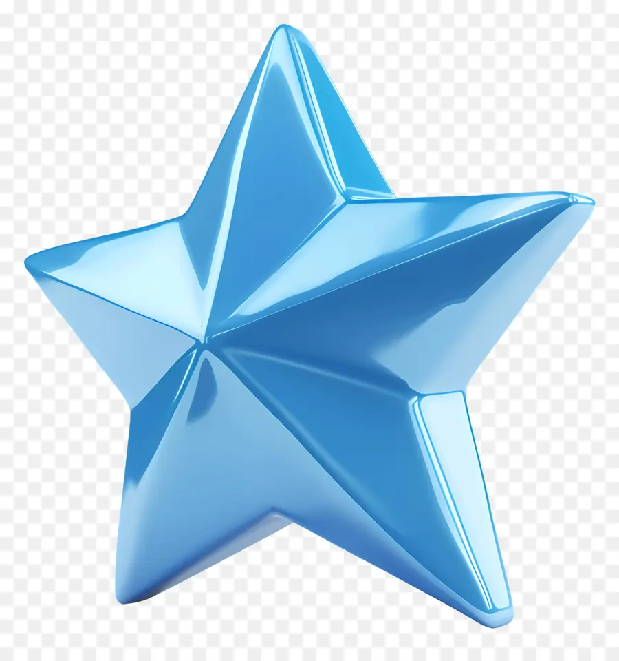 étoile Bleue，Métal Brillant PNG