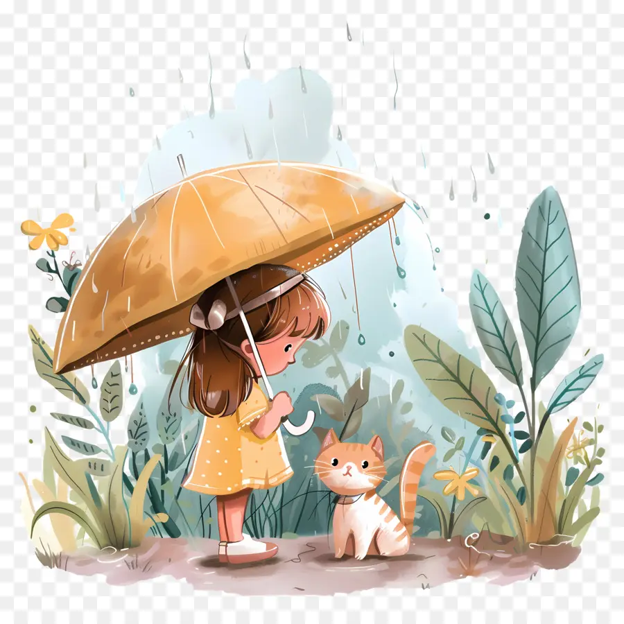 Petite Fille，Fille Avec Parapluie PNG