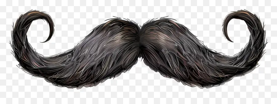 Moustache，Cheveux Longs Et Bouclés PNG