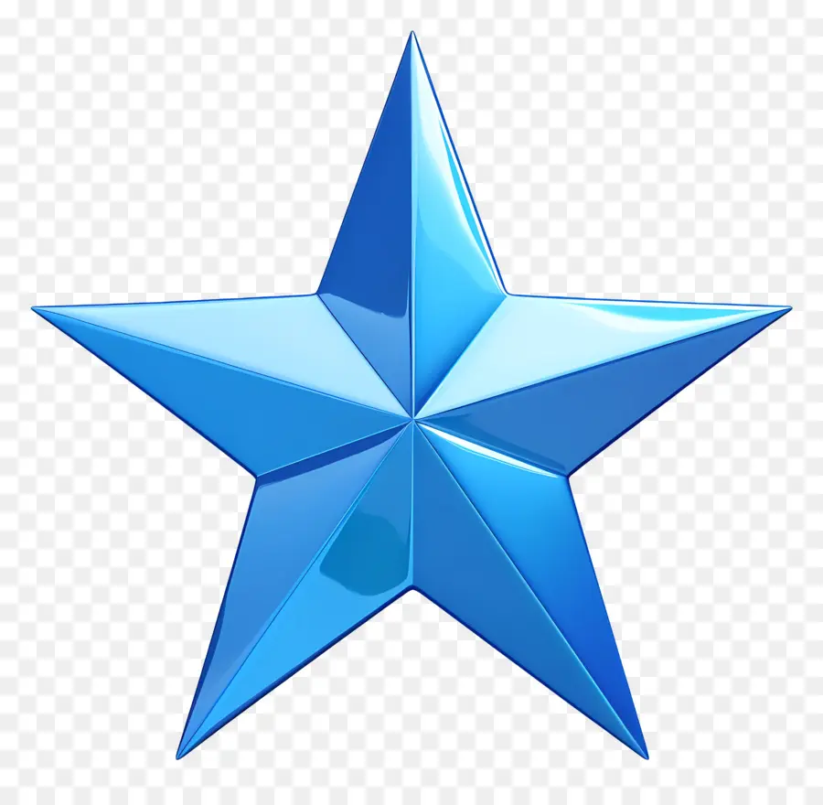 étoile Bleue，Métal Brillant PNG