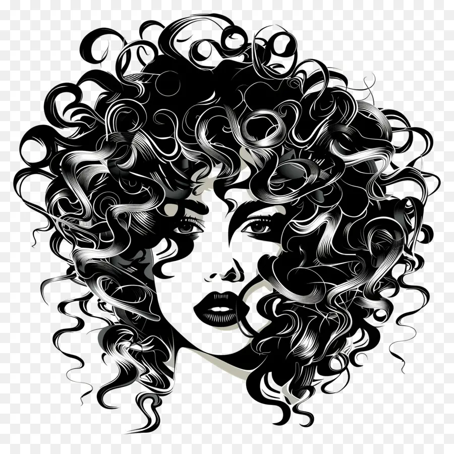 Coiffure Cheveux Bouclés，Illustration De Cheveux Bouclés PNG