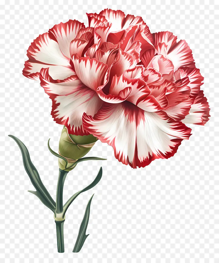 Oeillet Fleur，Le Rouge Et Le Blanc PNG