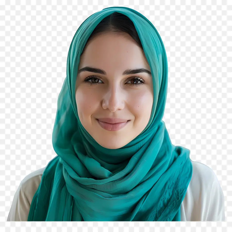 Hijab Sarcelle，Belle Femme PNG