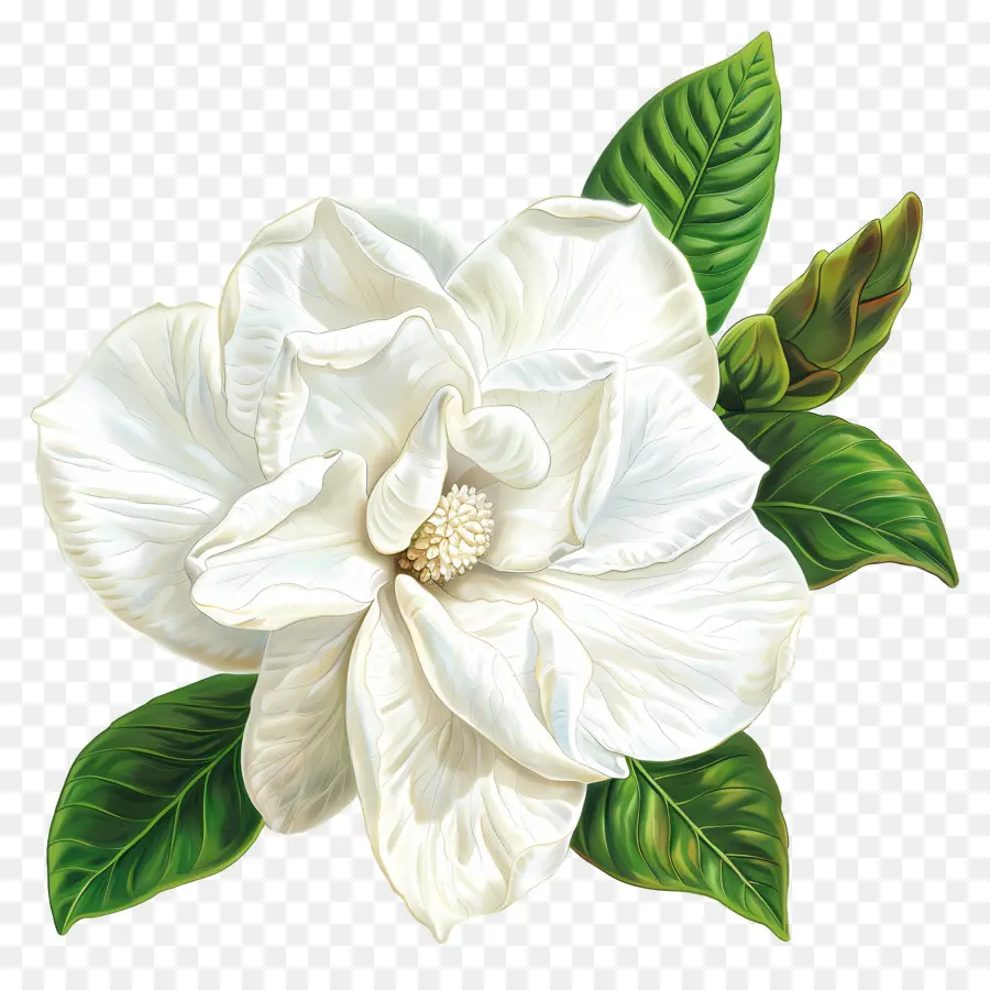Fleur De Gardénia，Blanc Gardénia PNG