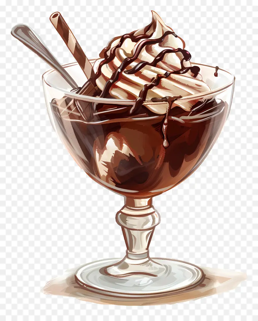 Glace Au Chocolat，Coupe Glacée Au Chocolat PNG