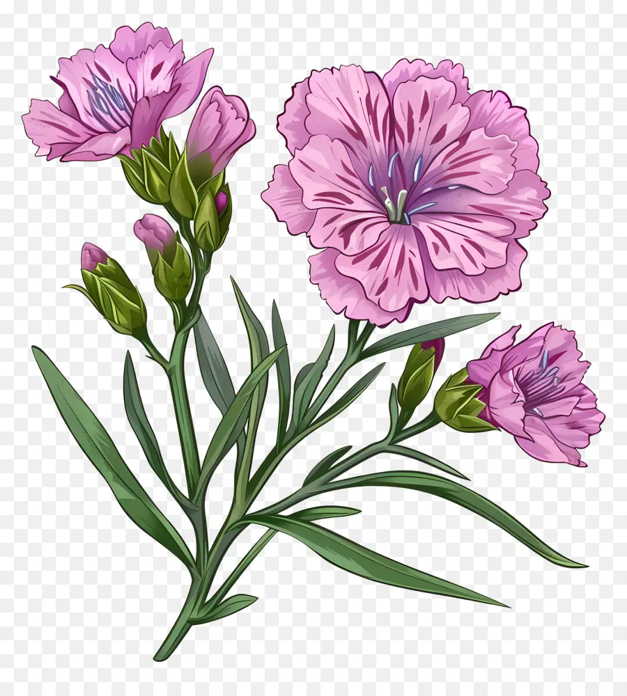 Fleur De Dianthus，Fleur Rose PNG