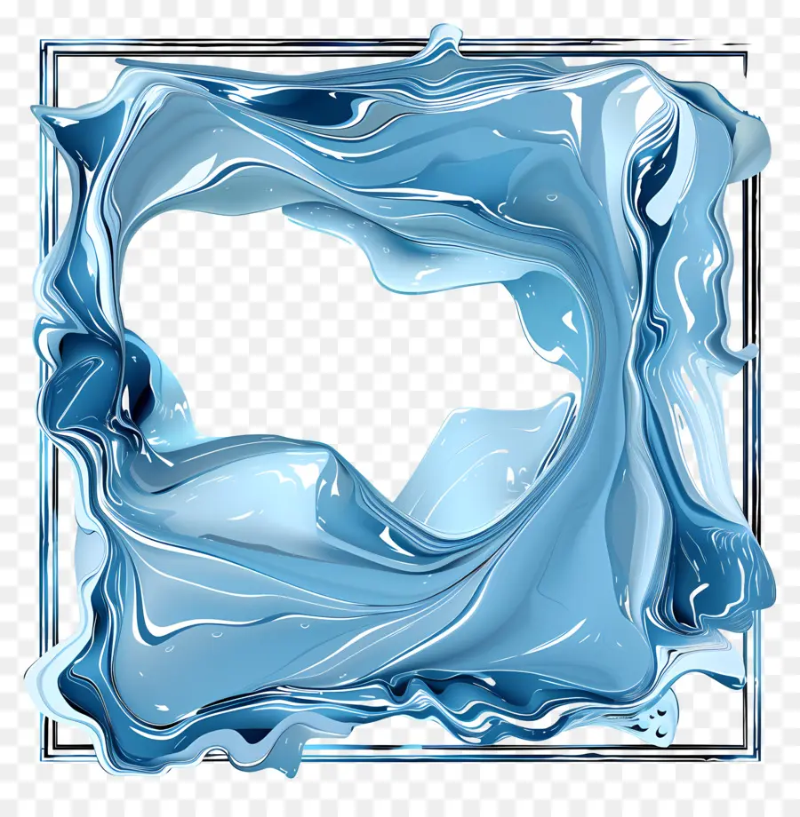 Square Cadre Bleu，La Surface De L'eau PNG