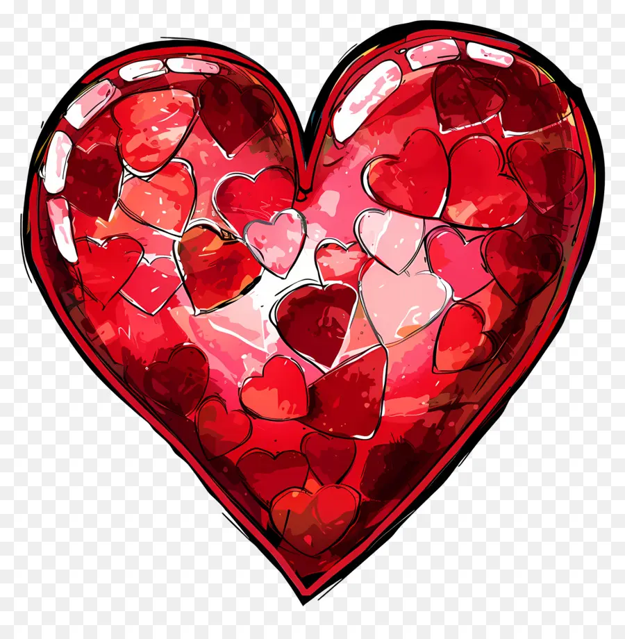 Coeur Rouge，Perles En Verre Rouge PNG