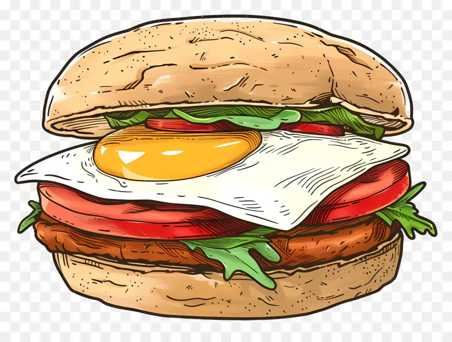 Le Petit Déjeuner Sandwich，Burger PNG