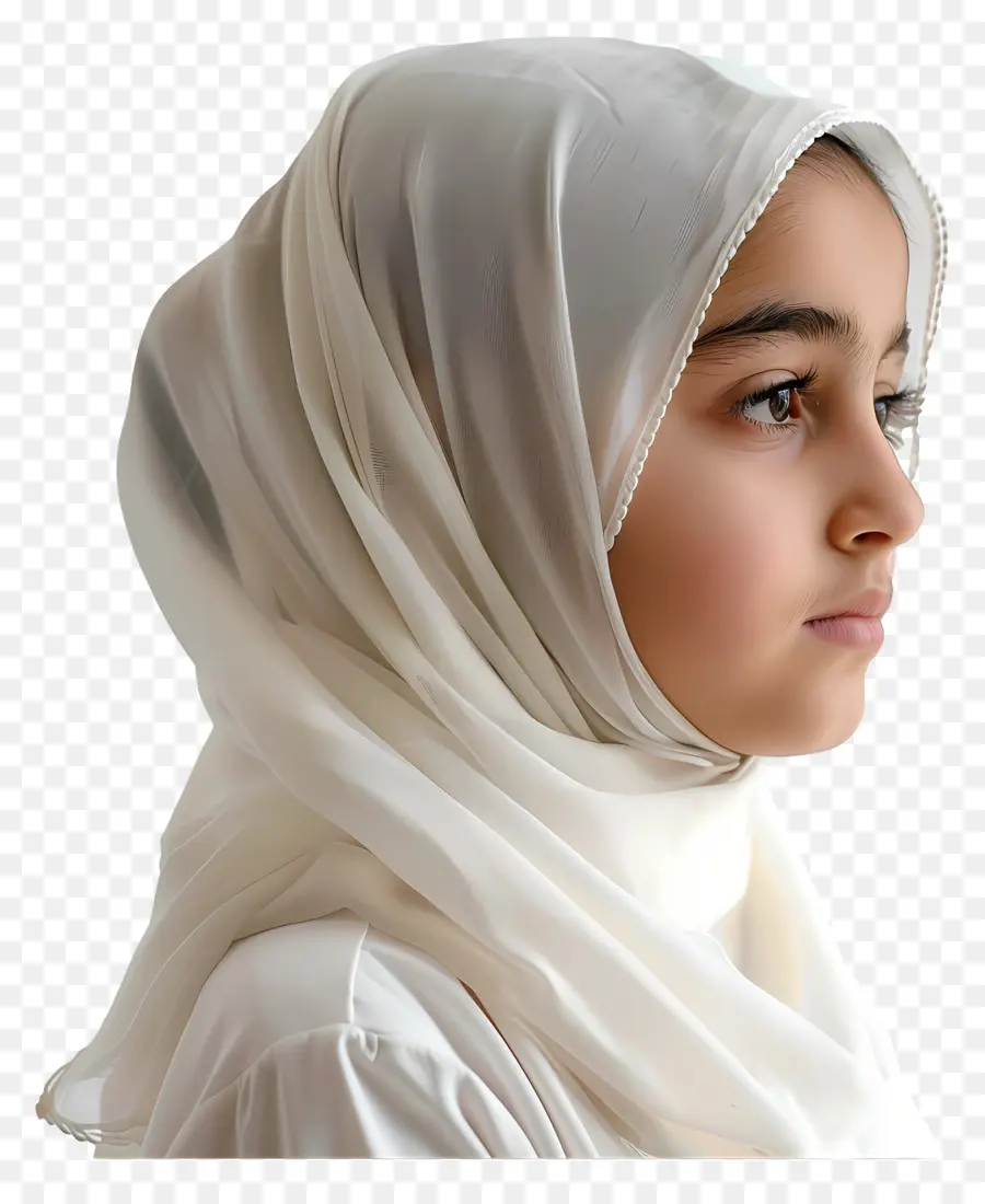 Hijab Blanc，Foulard Blanc PNG