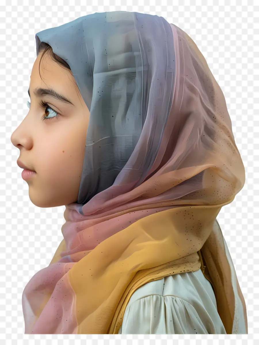 Hijab Aux Pastels，Fille PNG