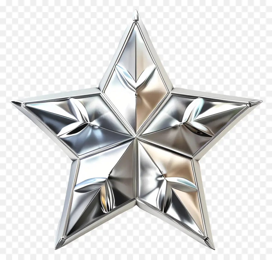 Silver Star，Sculpture Métallique PNG
