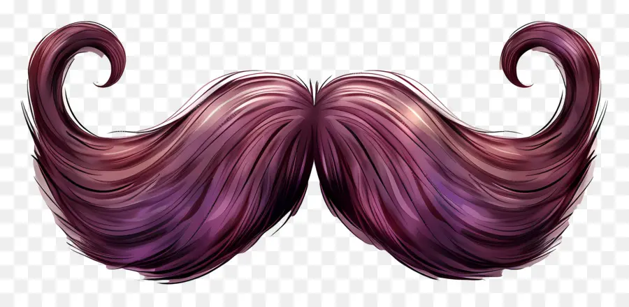 Moustache，Perruque Violette PNG