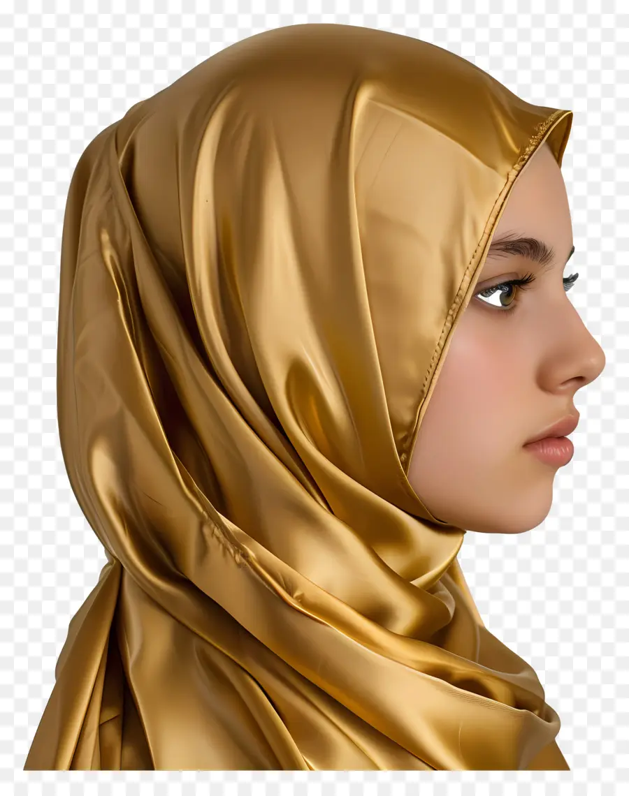 Hijab Doré，Femme PNG