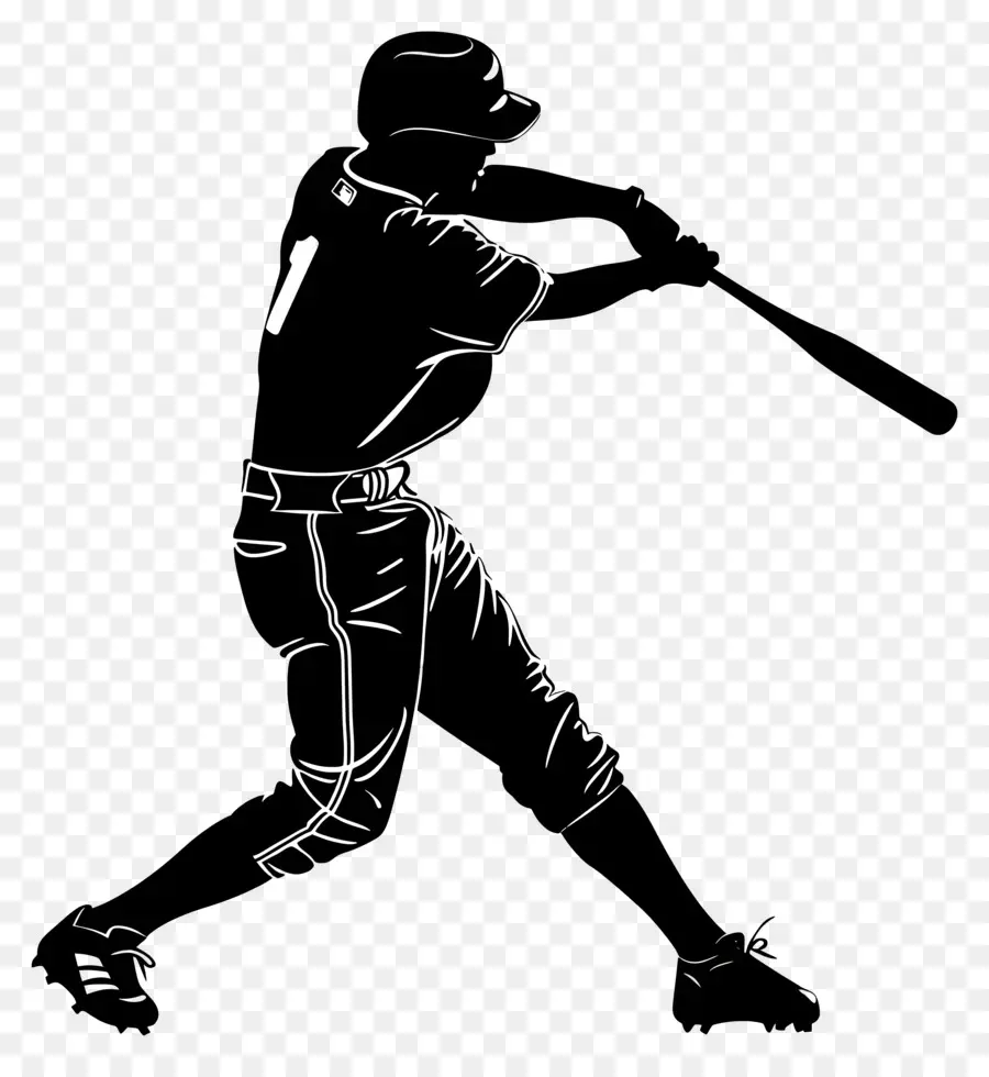 Silhouette De L'homme De Baseball，Baseball PNG