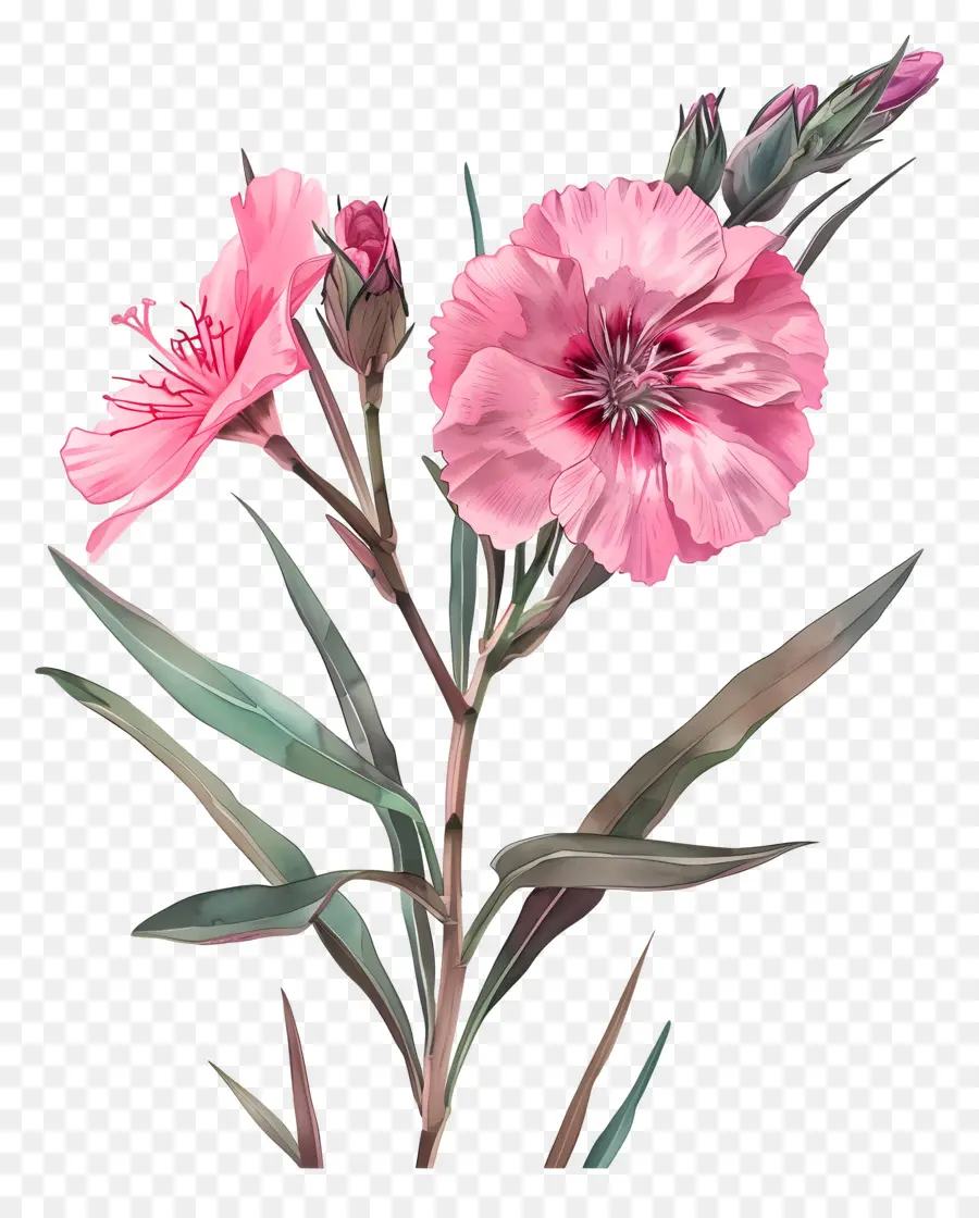 Fleur De Dianthus，Fleur Rose PNG