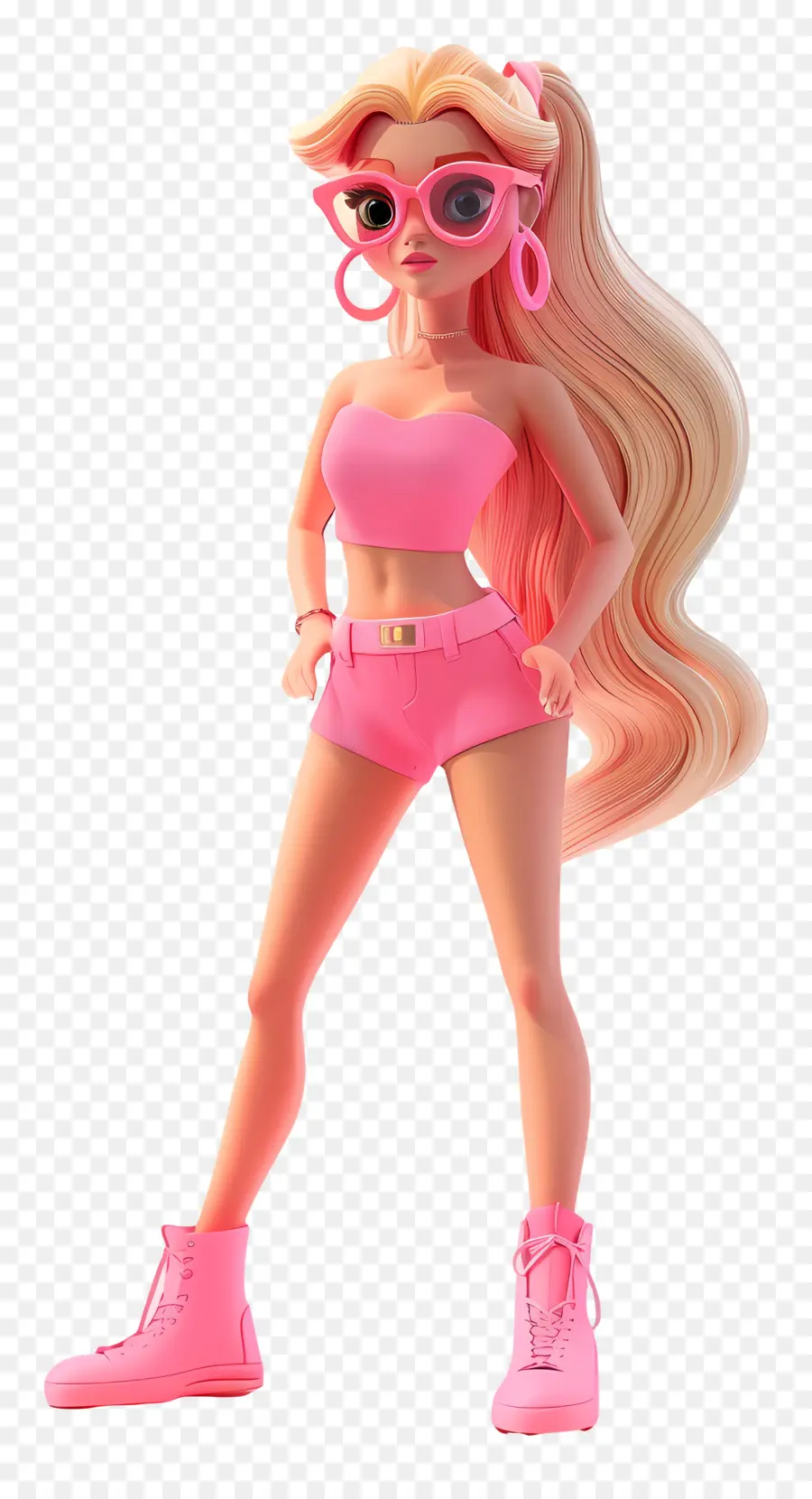 Fille De Barbie，Rendu 3d PNG