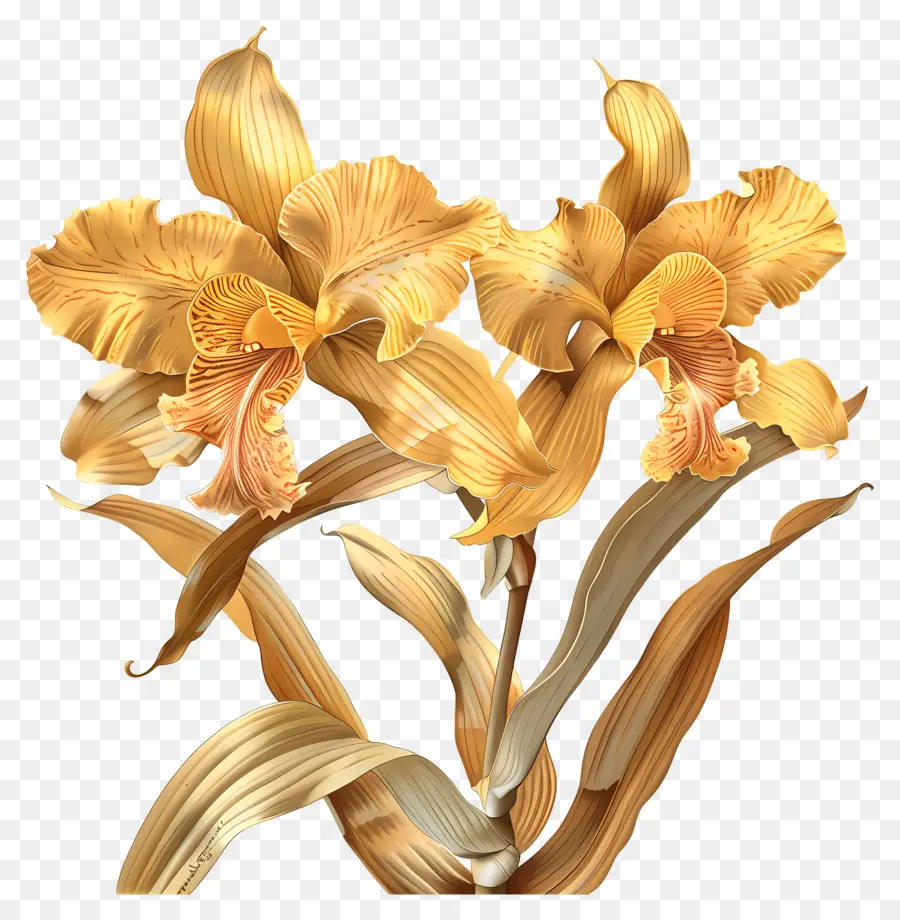 Or De Kinabalu，Orchidée Dorée PNG