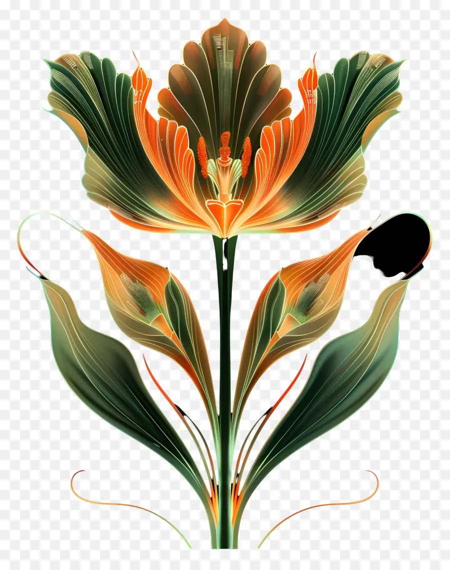 L'art En Ligne，Tulipe Fleur PNG