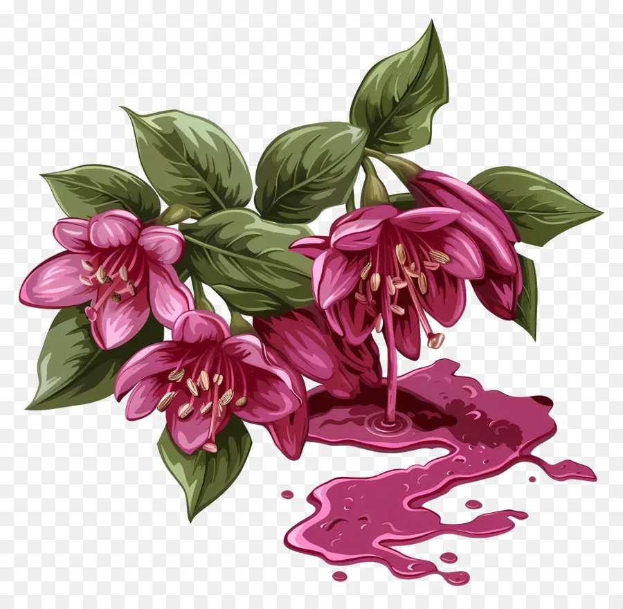 Vin Renversé Weigela，Fleurs PNG