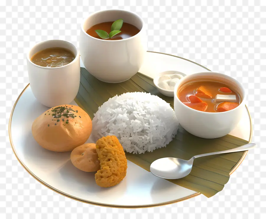 Petit Déjeuner Du Kerala，Riz PNG