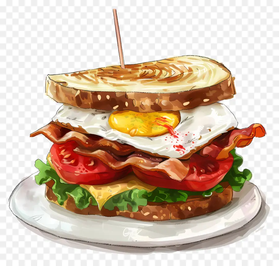 Le Petit Déjeuner Sandwich，Bacon PNG