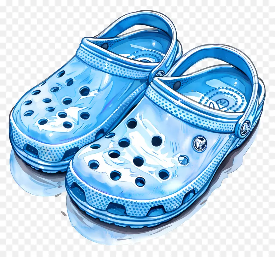 Crocs，Crocs Bleus PNG