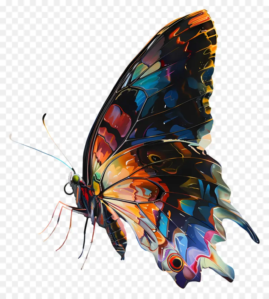 Irisation，Papillon Coloré PNG