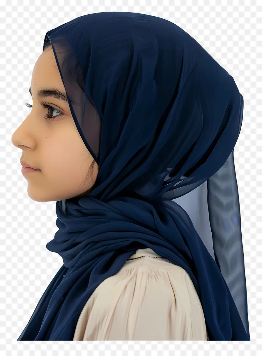 Hijab Bleu Marine，Femme Musulmane PNG