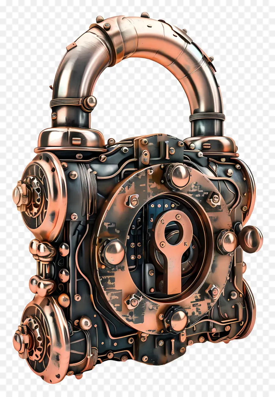 Verrouillage，Serrure Steampunk PNG