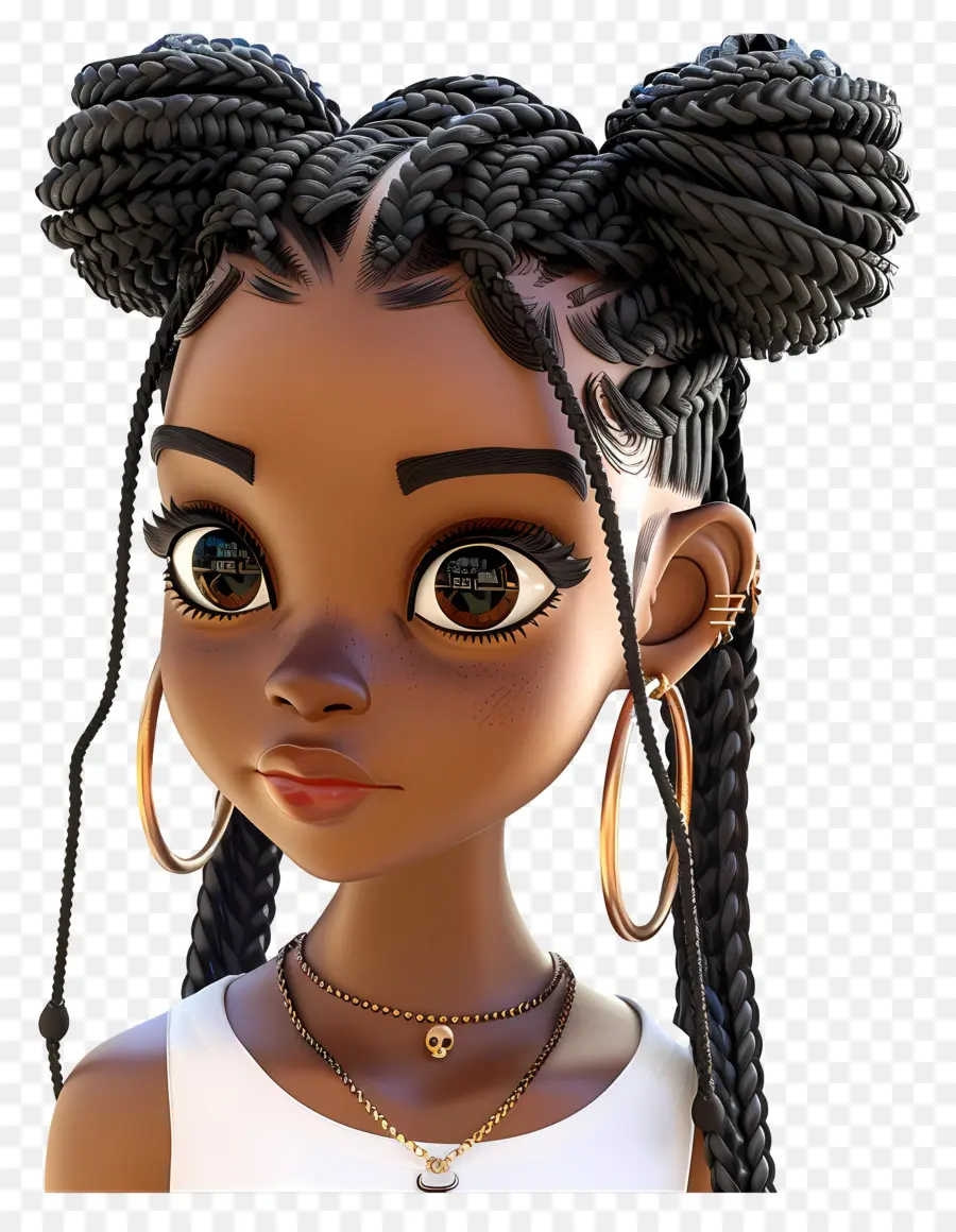 Black Girl Hairstyles Traids，Noir Femme PNG
