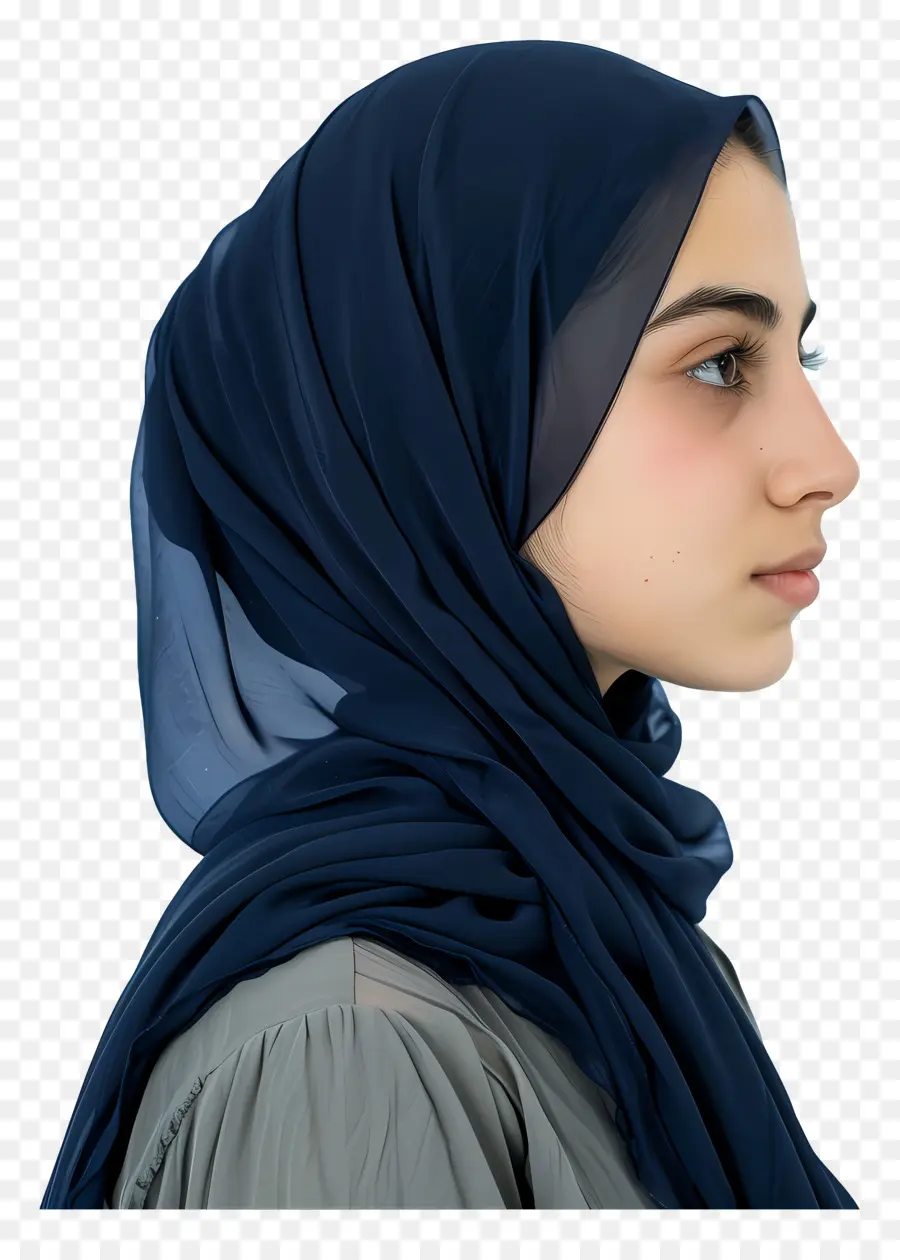 Hijab Bleu Marine，Hijab PNG