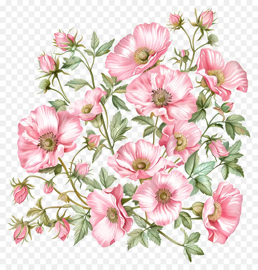 Rose Luxuriant，Fleurs Roses PNG