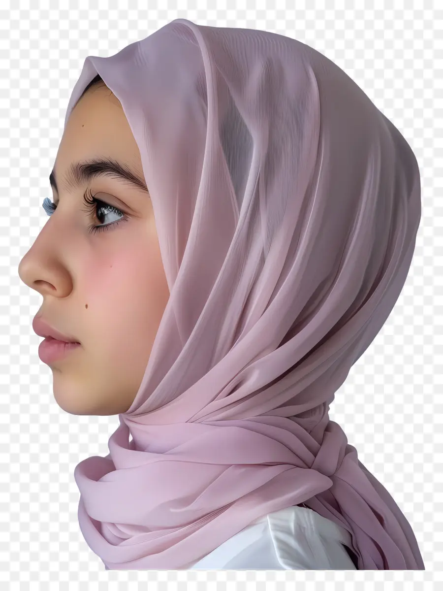 Hijab Aux Pastels，Hijab Rose PNG