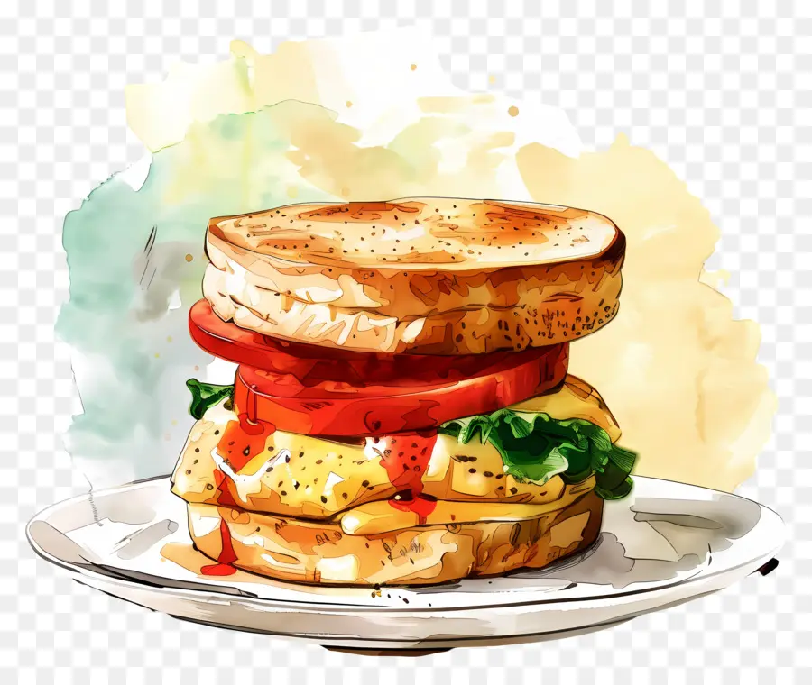 Le Petit Déjeuner Sandwich，Hamburger PNG