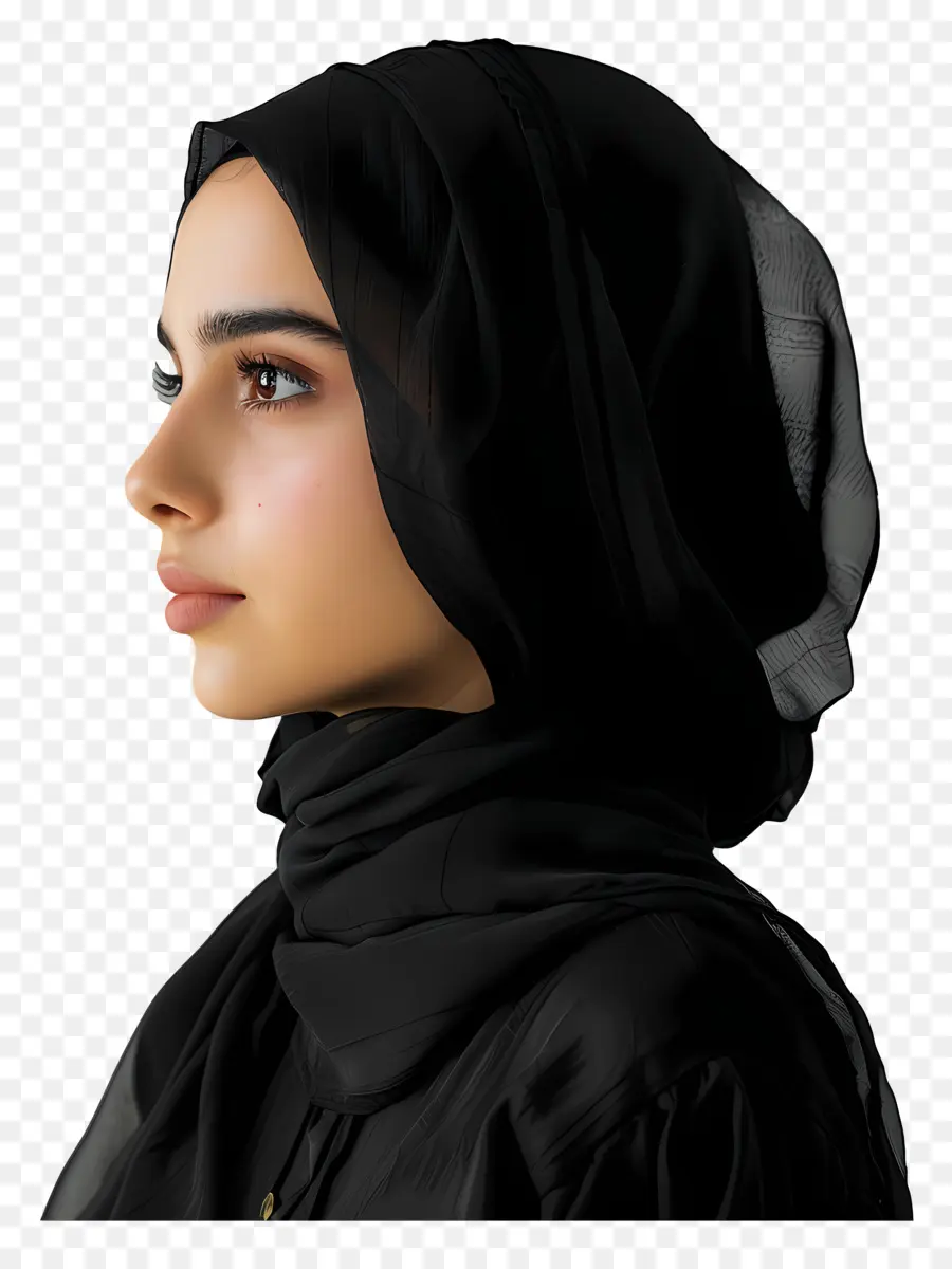 Hijab Noir，Femme En Hijab PNG