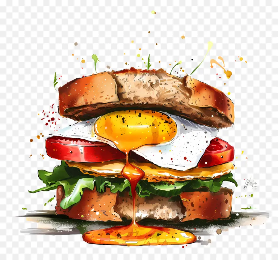 Le Petit Déjeuner Sandwich，Burger PNG