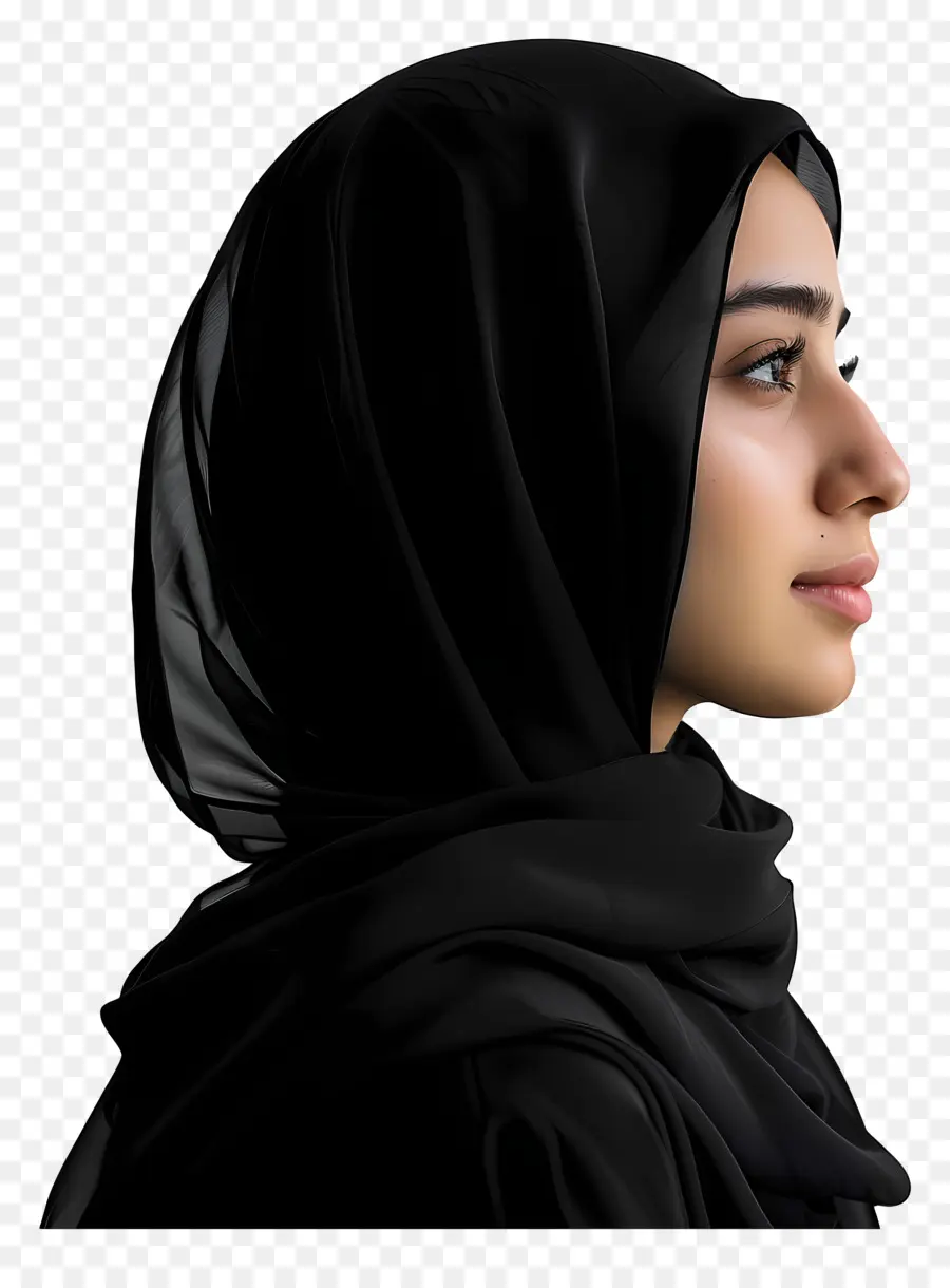 Hijab Noir，Femme En Hijab PNG