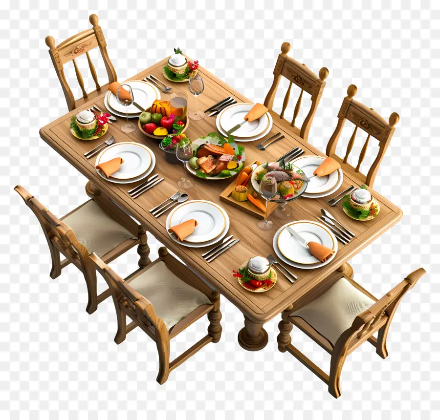 Table De Dîner，Le Dîner De Thanksgiving PNG
