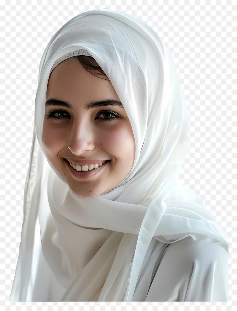 Hijab Blanc，Femme Du Moyen Orient PNG