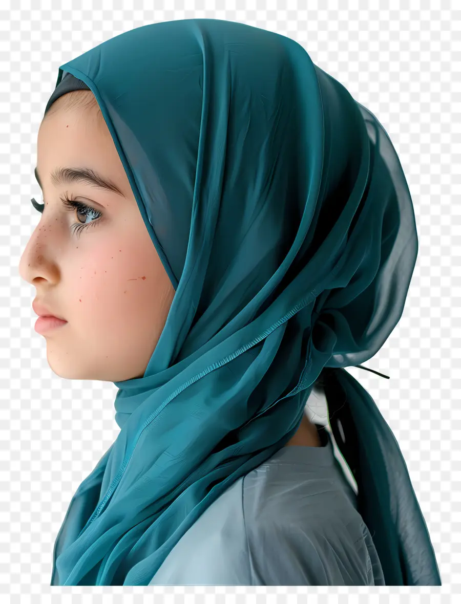 Hijab Sarcelle，Hijab Bleu PNG