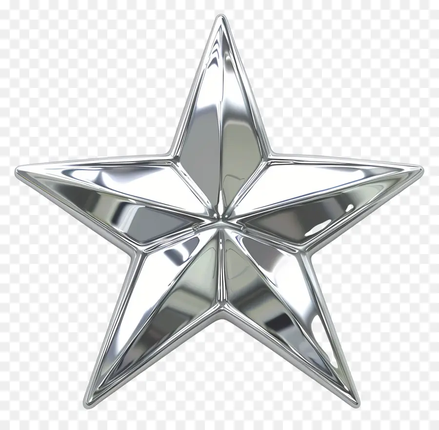 Silver Star，Chrome PNG